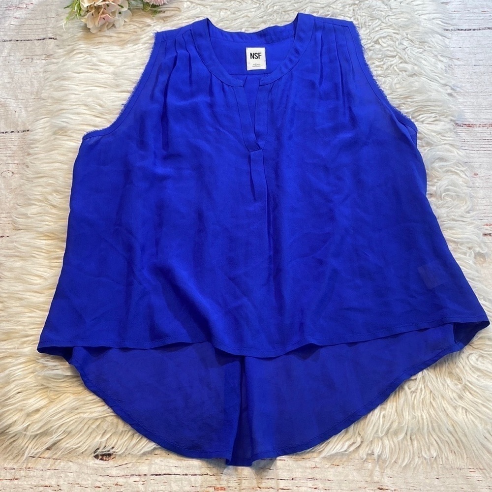 NSF Royal Blue Layered Sleeveless Tank Top